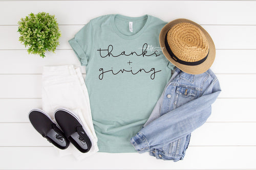 {Thanks + Giving} screen print tee