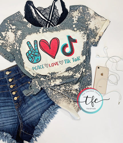 {Peace. Love. Tik Tok.} distressed tee