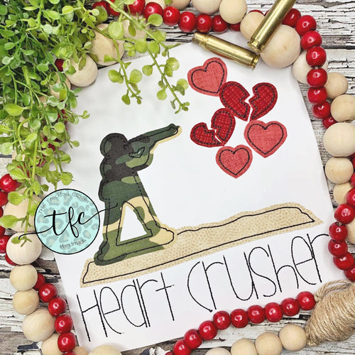 {Army Guy Valentine} applique design
