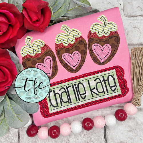 {Chocolate Covered Strawberry Trio} applique design
