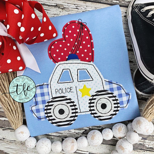 {Valentine Police Car} applique design