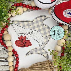{Love Bites- Valentine Shark} applique design
