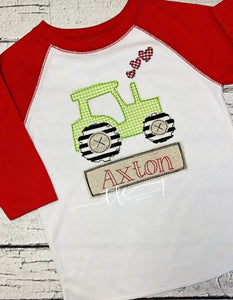{Valentine Tractor} applique design