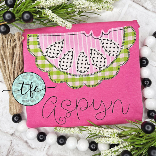 {Vintage Stitch Watermelon} Applique Tee