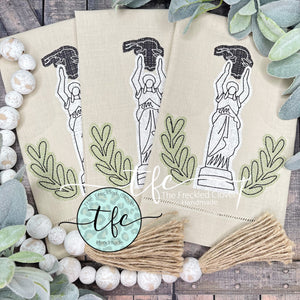 {Boll Weevil Monument} applique tea towel