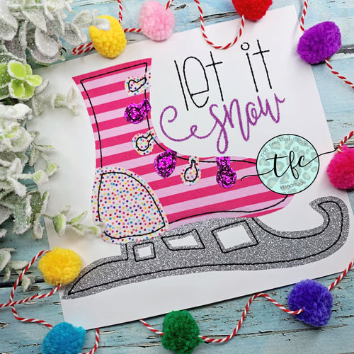 {Whimsy Ice Skate} applique design