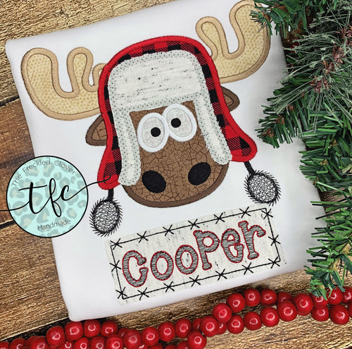 {Lumberjack Moose} applique design