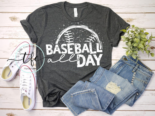 {Baseball All Day} screen print tee