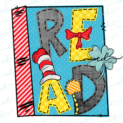 {Seuss-inspired READ Book} Unisex SUBLIMATION Tee