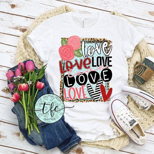 {Love Love Love Love} screen print tee