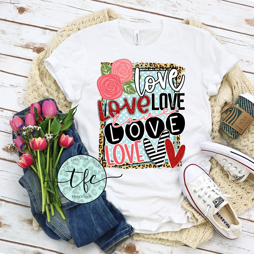 {Love Love Love Love} screen print tee