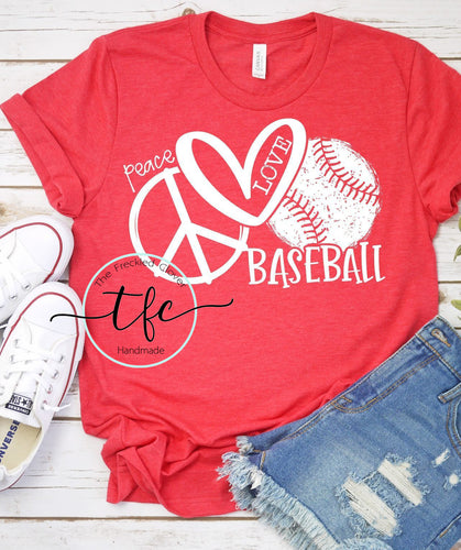 {Peace. Love. Baseball} screen print tee