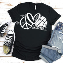 Load image into Gallery viewer, {Peace. Love. Basketball} screen print tee