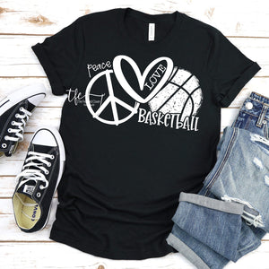 {Peace. Love. Basketball} screen print tee