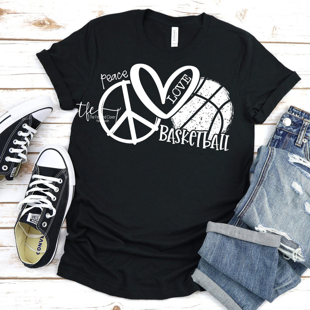 {Peace. Love. Basketball} screen print tee
