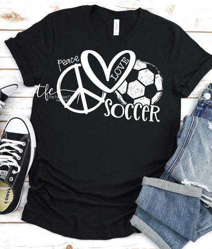 {Peace. Love. Soccer} screen print tee