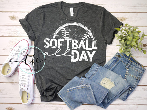 {Softball All Day} screen print tee